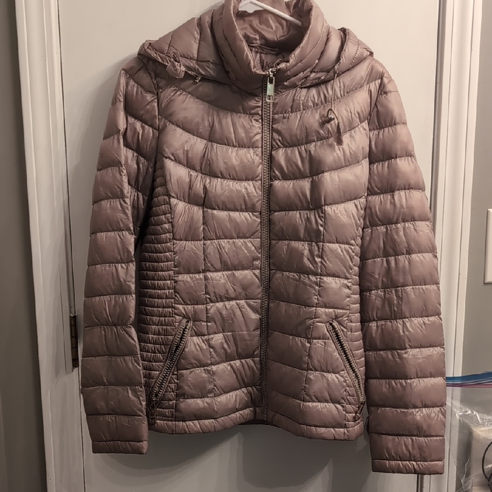 Calvin Klein Rose Gold Puffer Jacket Lightweight Quilted Packable Down Medium